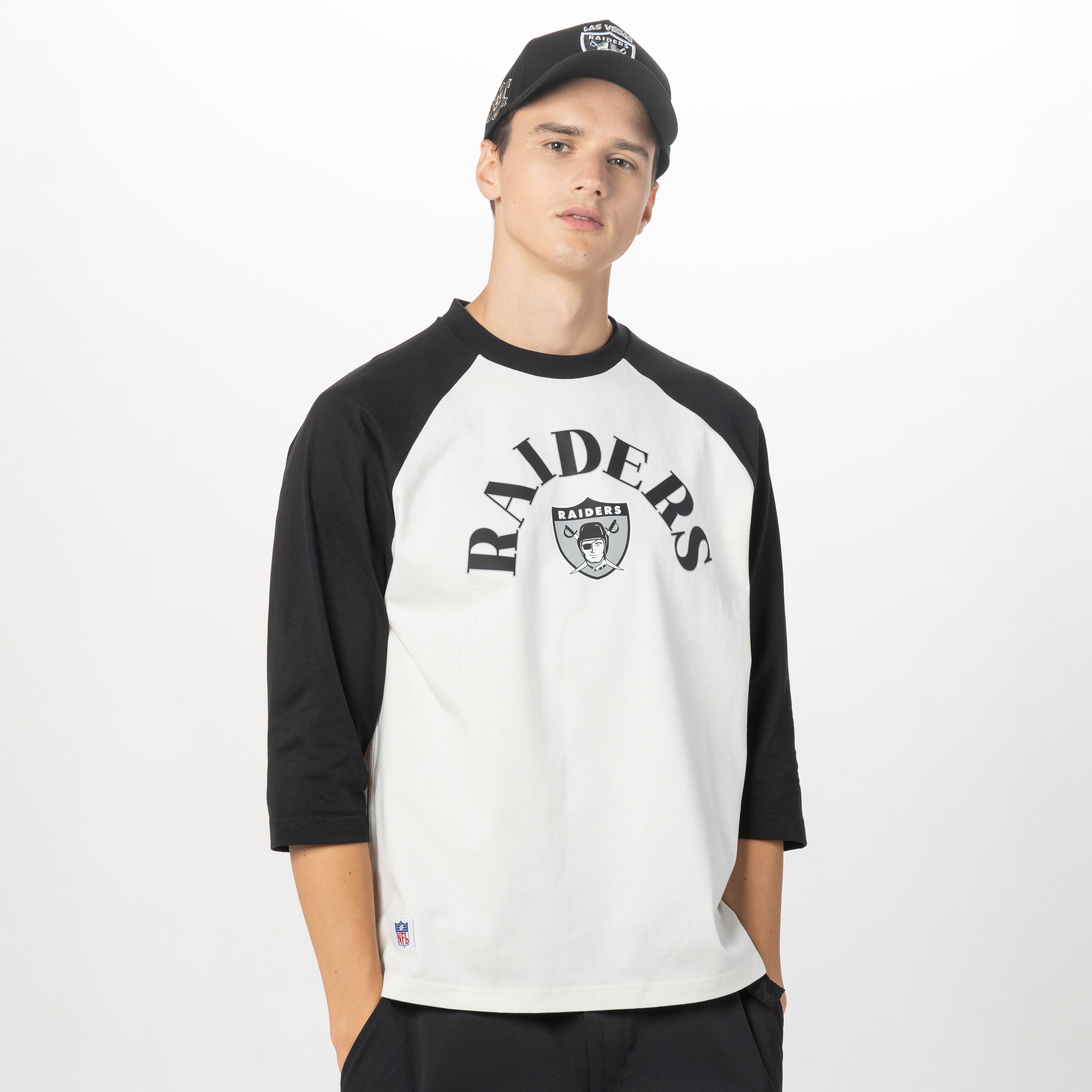 LAS VEGAS RAIDERS VINTAGE IVORY RAGLAN SLEEVES T SHIRT New Era Hong Kong