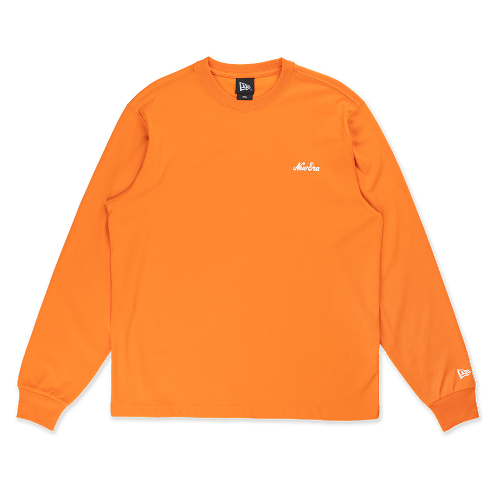 NEW ERA TIMELESS MINIMAL SCRIPT ORANGE LONG SLEEVE T-SHIRT – New