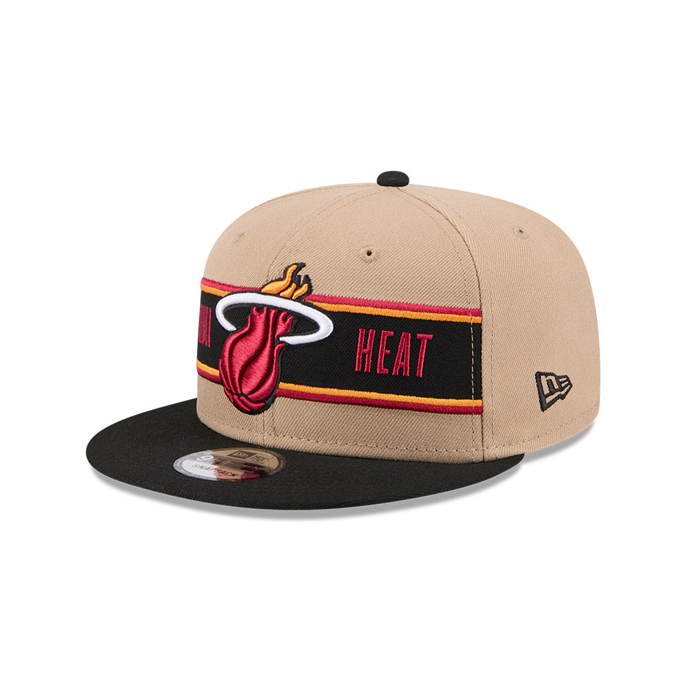 NBA MIAMI HEAT DRAFT BLACK VISOR MED BEIGE 9FIFTY CAP – New Era
