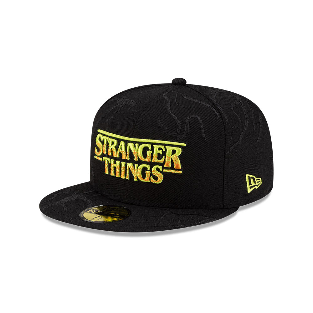 NEW ERA NETFLIX STRANGER THINGS キャップ NEW ERA X NETFLIX STRANGER THINGS ALL-OVER PRINT BLACK 59FIFTY CAP