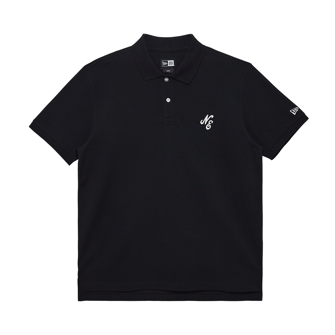 NEW ERA ESSENTIAL BLACK SHORT SLEEVE POLO SHIRT