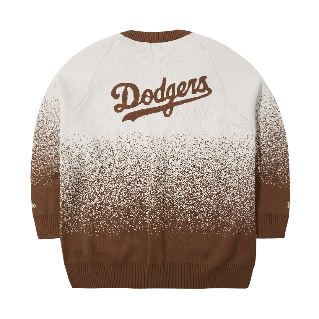 LOS ANGELES DODGERS ANCIENT CULTURE WHITE AND BROWN GRADIENT CARDIGAN
