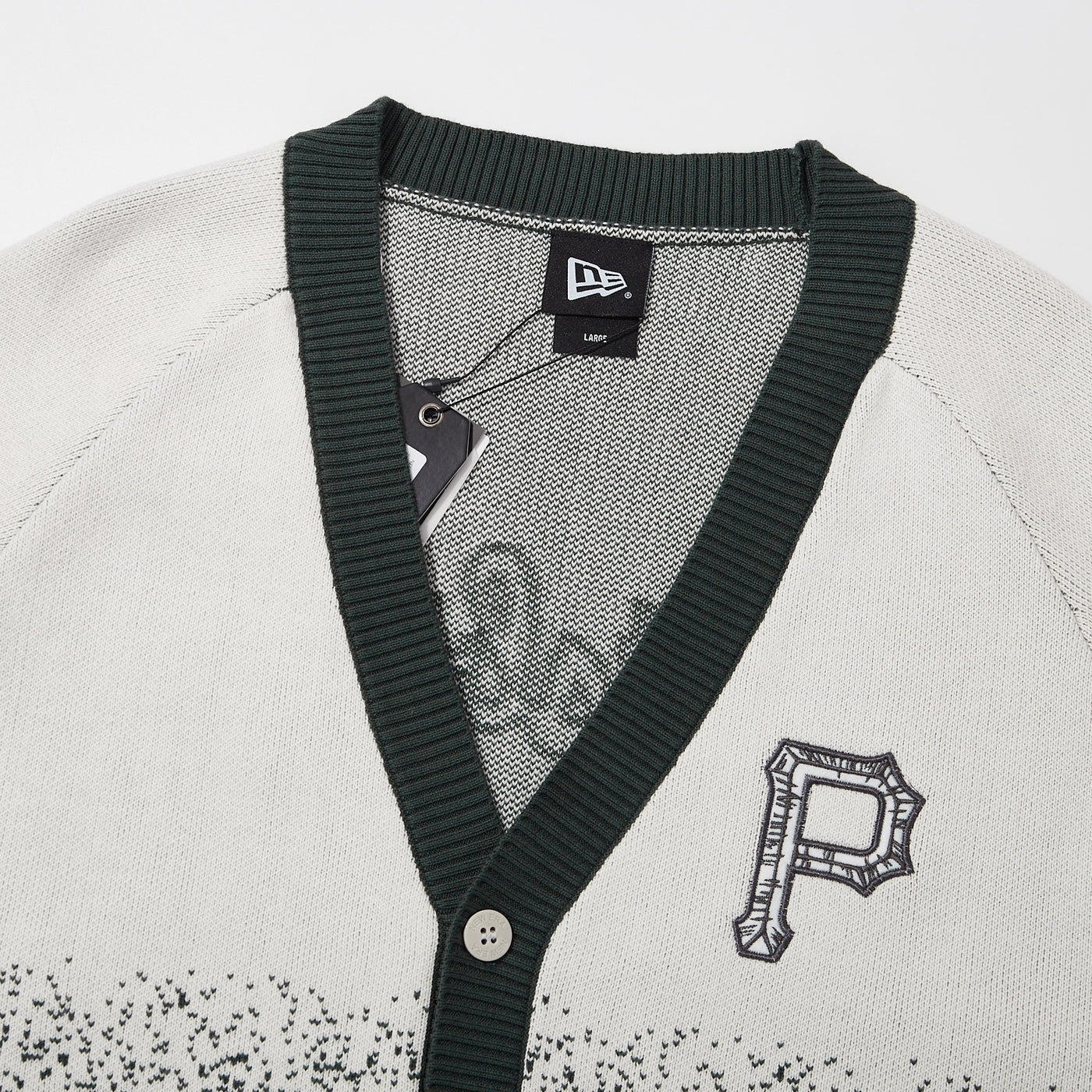 PITTSBURGH PIRATES ANCIENT CULTURE WHITE AND GREEN GRADIENT CARDIGAN