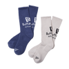 NEW ERA PRE STAR 2 PACK NAVY AND IVORY CREW SOCKS