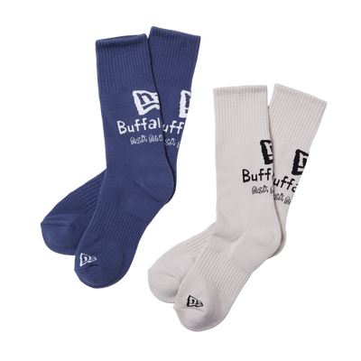 NEW ERA PRE STAR 2 PACK NAVY AND IVORY CREW SOCKS