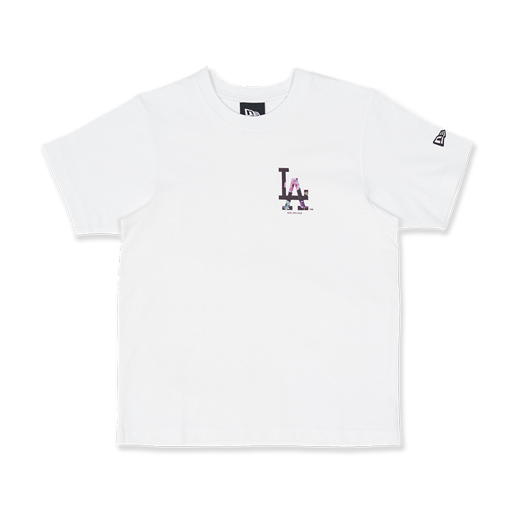 LOS ANGELES DODGERS FLORAL WHITE SHORT SLEEVE T-SHIRT
