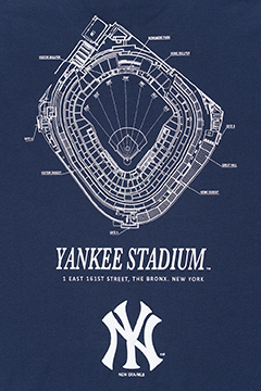 NEW YORK YANKEES STADIUM TICKET NAVY SHORT SLEEVE T-SHIRT