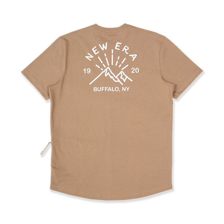 NEW ERA MOUNTAIN LOGO KHAKI SHORT SLEEVE T-SHIRT