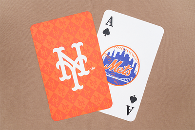MLB NEW YORK METS POKER CARD KHAKI SHORT SLEEVE T-SHIRT