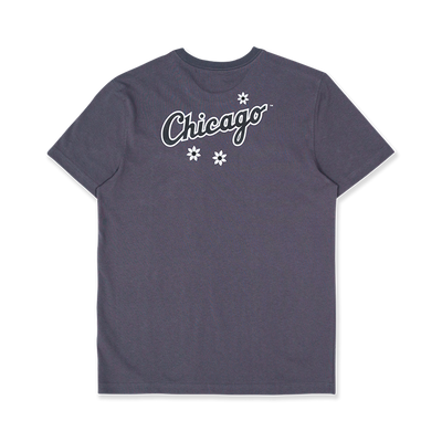 CHICAGO WHITE SOX FLOWER EMBROIDERY GRAPHITE SHORT SLEEVE T-SHIRT