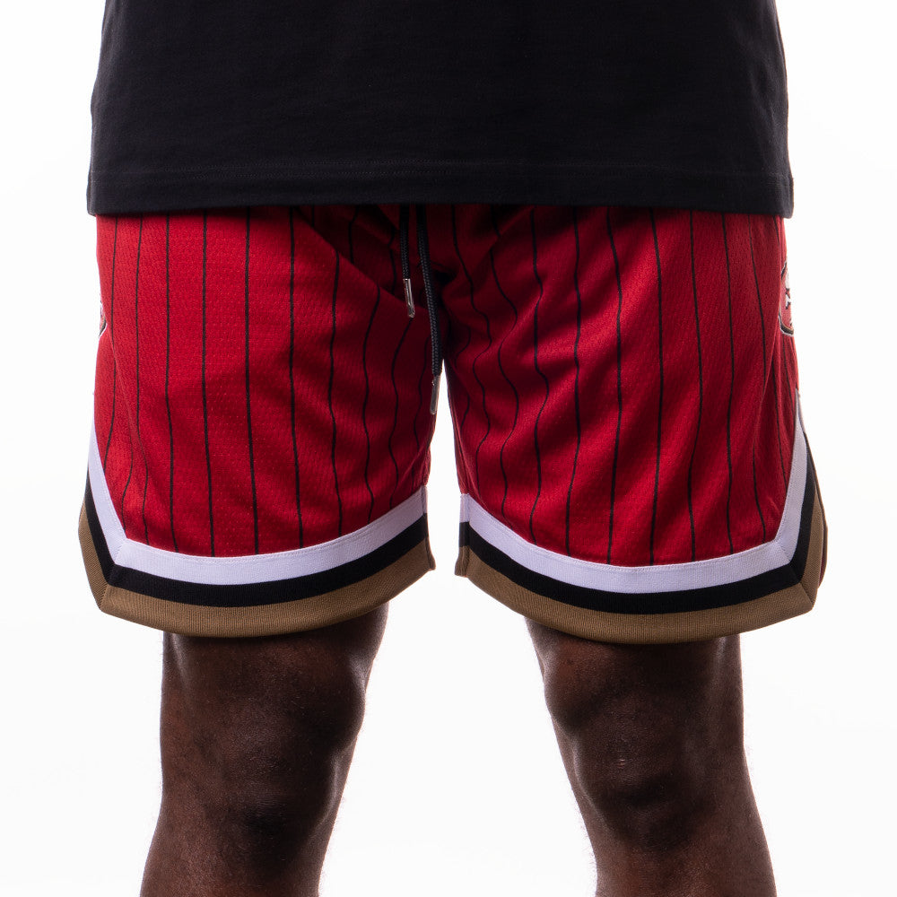 SAN FRANCISCO 49ERS OVERSIZED RED BASKETBALL SHORTS