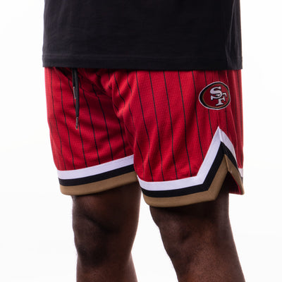 SAN FRANCISCO 49ERS OVERSIZED RED BASKETBALL SHORTS