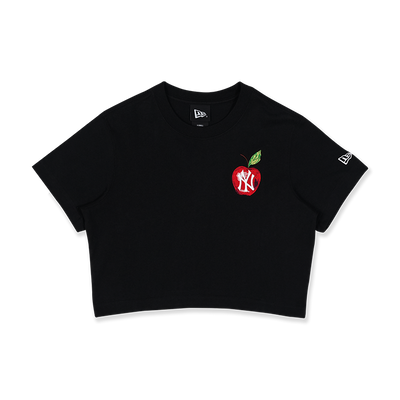 NEW YORK YANKEES CITY VIBE-FRUITY FOODIE BLACK WOMEN CROP TEE