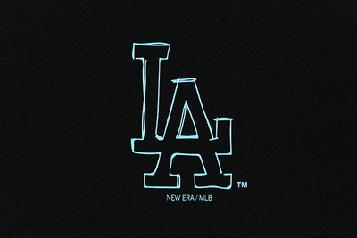 LOS ANGELES DODGERS LEAGUE SCRIBBLE BLACK SHORT SLEEVES T-SHIRT