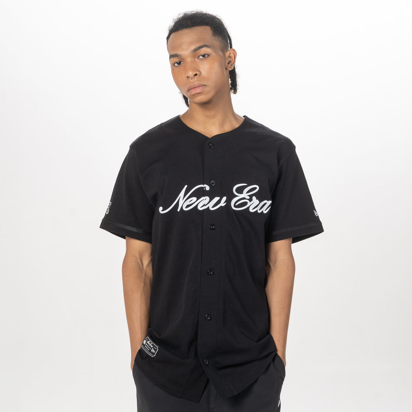 NEW ERA BASIC BLACK BASEBALL JERSEY