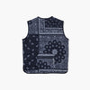 NEW ERA LIGHT WEIGHT QUILTED PAISLEY PATCHWORK NAVY FOLDABLE VEST