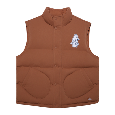 CHICAGO CUBS RETRO ACADEMIA BROWN PADDED VEST JACKET