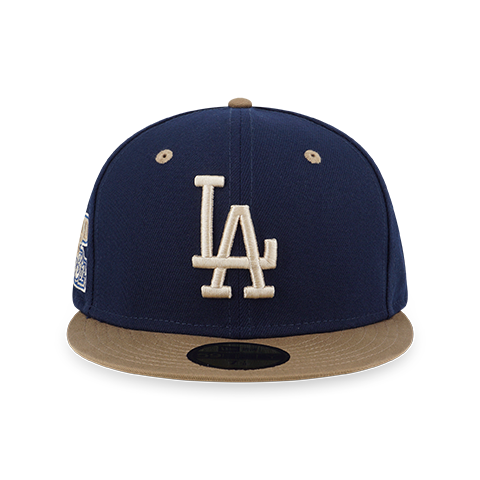 59FIFTY PACK - OCEAN KHAKI LOS ANGELES DODGERS COOPERSTOWN OCEANSIDE BLUE 59FIFTY CAP