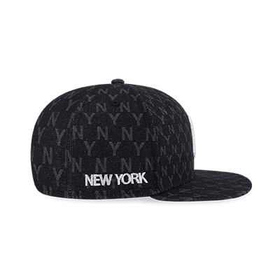 NEW YORK YANKEES  DENIM ALL-OVER MONOGRAM BLACK DENIM 9FIFTY CAP