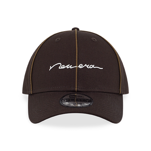 NEW ERA PIPING BROWN SUEDE 9FORTY CAP