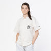 NEW YORK YANKEES NEW ERA STYLES IVORY WOVEN SHIRT