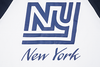 NEW YORK GIANTS NFL CANVAS WASH WHITE NAVY RAGLAN SLEEVE T-SHIRT