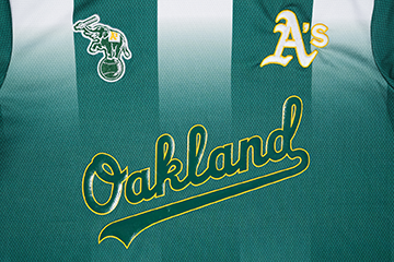 OAKLAND ATHLETICS MLB SOCCER DARK GREEN WHITE STRIPED SOCCER JERSEY New Era Hong Kong