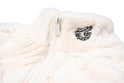 NEW ERA ALL OVER LOGO IVORY PADDED JACKET