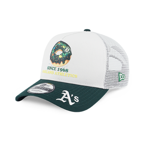 OAKLAND ATHLETICS PARTY VIBE - MLB DONUT DARK GREEN VISOR WHITE 9FORTY AF TRUCKER CAP