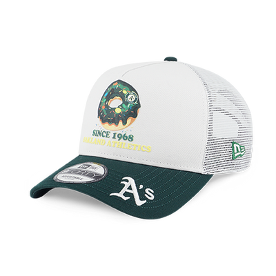 OAKLAND ATHLETICS PARTY VIBE - MLB DONUT DARK GREEN VISOR WHITE 9FORTY AF TRUCKER CAP