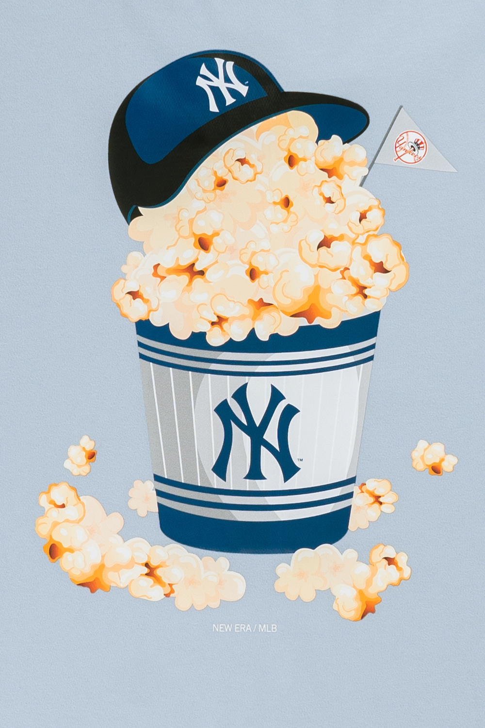 NEW YORK YANKEES PARTY VIBE - MLB POPCORN SOFT BLUE REGULAR SHORT SLEEVE T-SHIRT