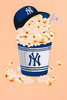 NEW YORK YANKEES PARTY VIBE - MLB POPCORN PEACH REGULAR SHORT SLEEVE T-SHIRT