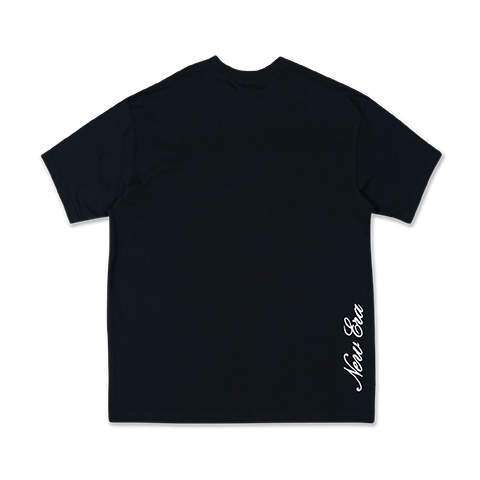 ★★送料無料★★New Era★BACK GRAPHIC SHORT SLEEVE T-SHIRT NEW ERA BASIC SCRIPT OVERSIZED PURPLE SHORT SLEEVE T-SHIRT
