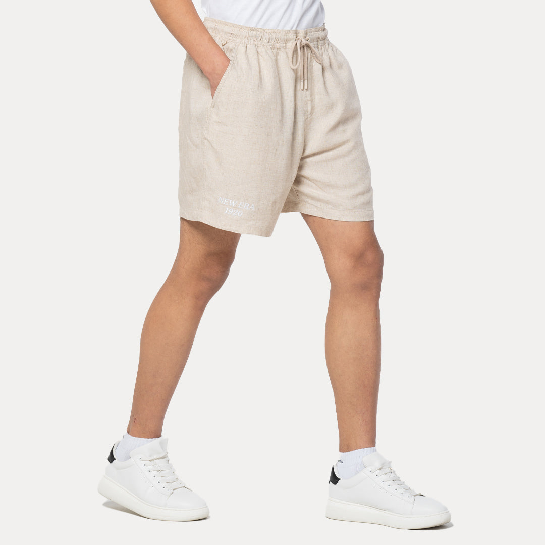 NEW ERA SOFT NATURE - LINEN LIGHT CREAM WOVEN SHORTS