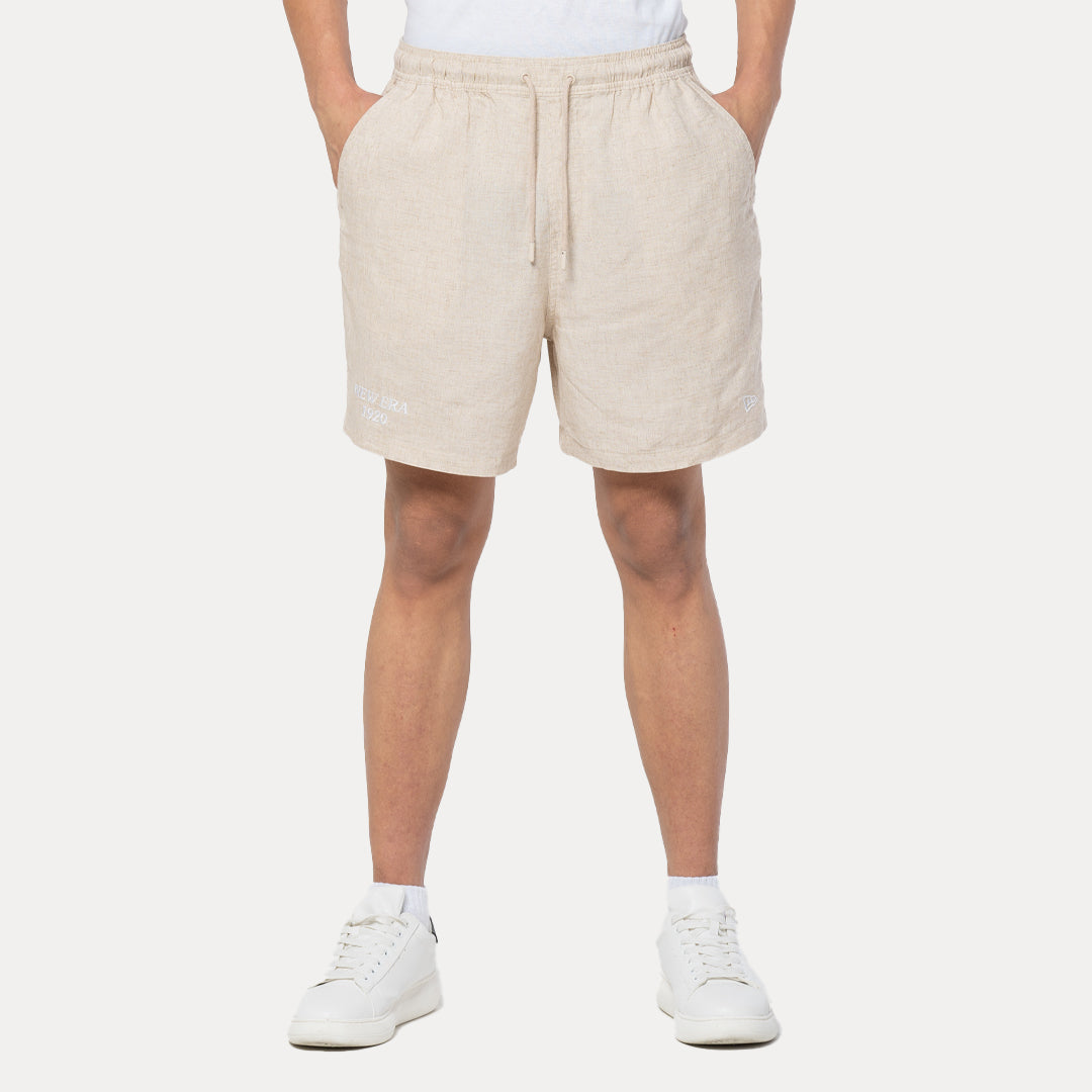 NEW ERA SOFT NATURE - LINEN LIGHT CREAM WOVEN SHORTS