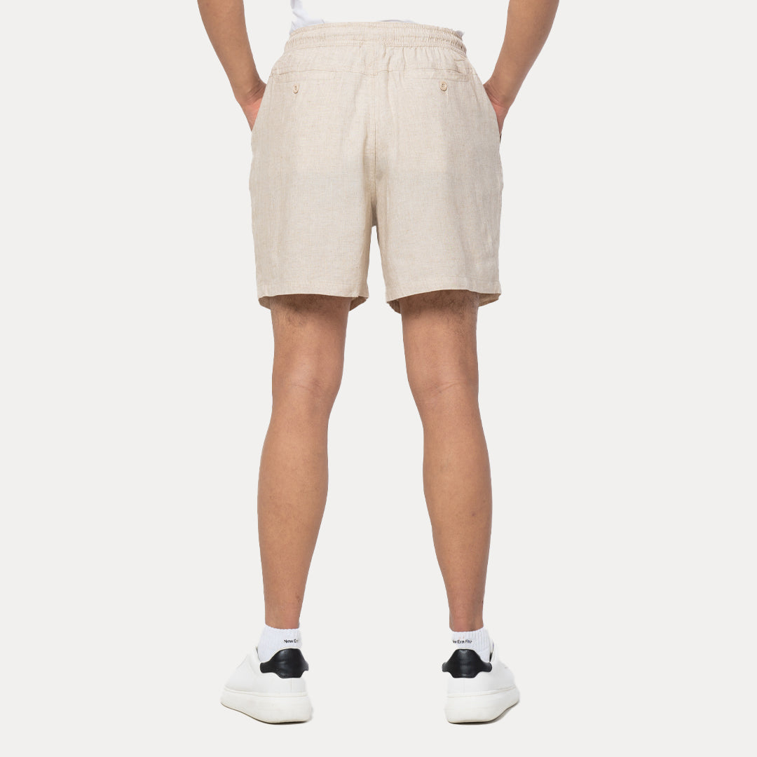 NEW ERA SOFT NATURE - LINEN LIGHT CREAM WOVEN SHORTS