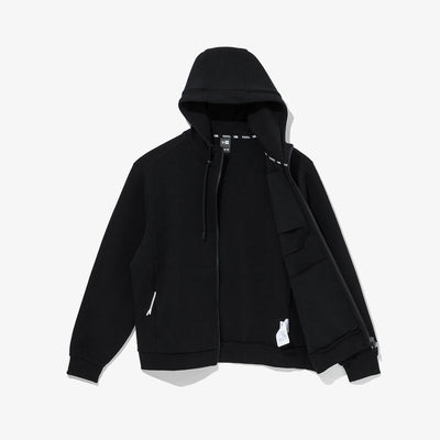 NEW ERA TECH JERSEY BLACK ZIP FRONT HOODIE