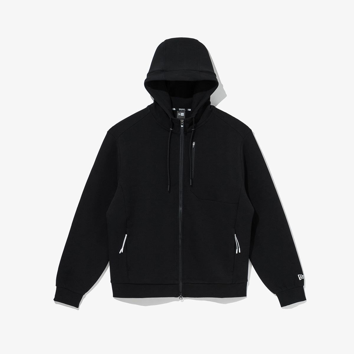 NEW ERA TECH JERSEY BLACK ZIP FRONT HOODIE