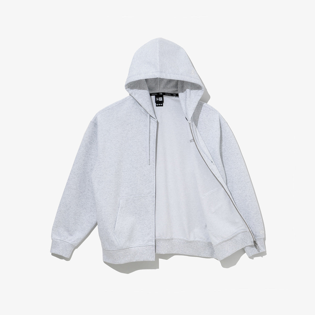 NEW ERA BASIC ESSENTIAL GRAY ZIP FRONT HOODIE