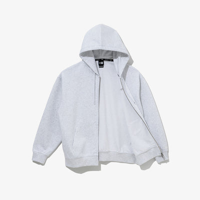 NEW ERA BASIC ESSENTIAL GRAY ZIP FRONT HOODIE