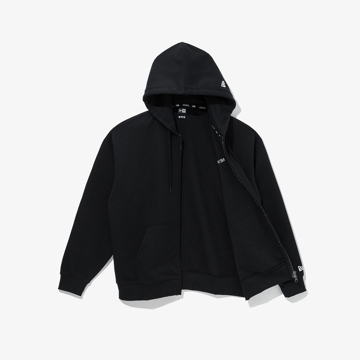 NEW ERA BASIC ESSENTIAL BLACK ZIP FRONT HOODIE