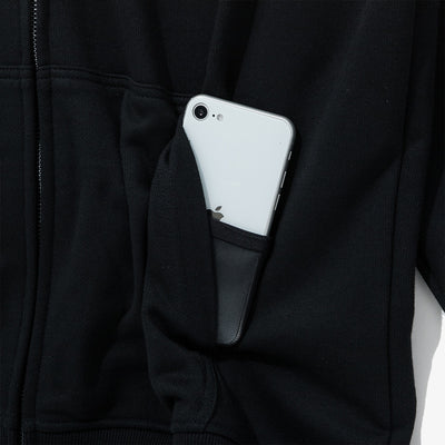 NEW ERA BASIC ESSENTIAL BLACK ZIP FRONT HOODIE