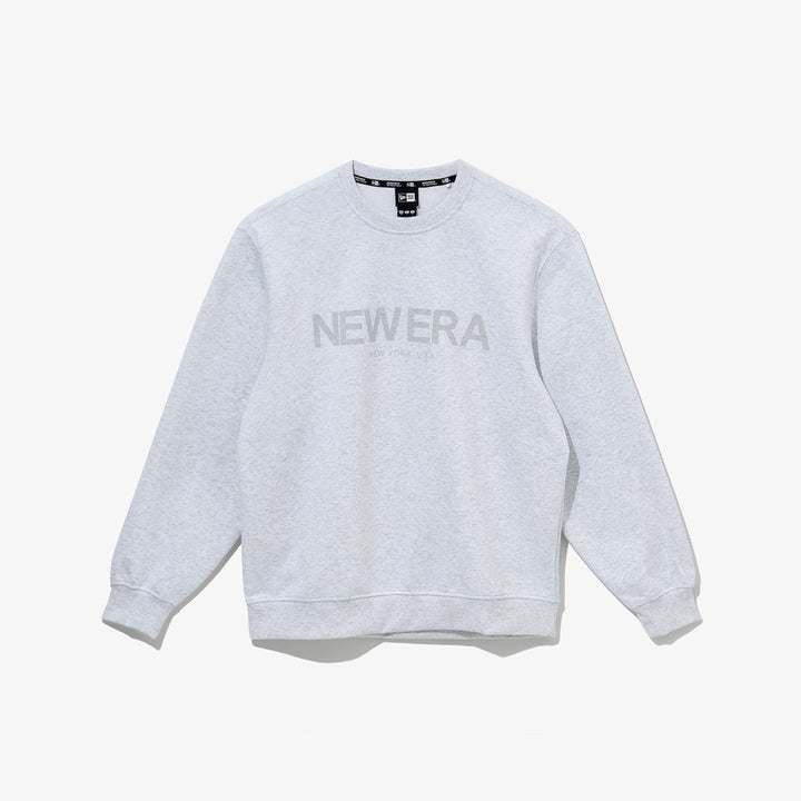 [New Era]★ESSENTIAL CREW NECK New Era Premium Essential Pastel Grey Oversized Crew Neck