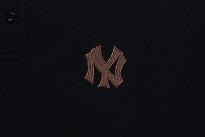 NEW YORK YANKEES COMFORT BLACK LONG SLEEVE POLO SHIRT