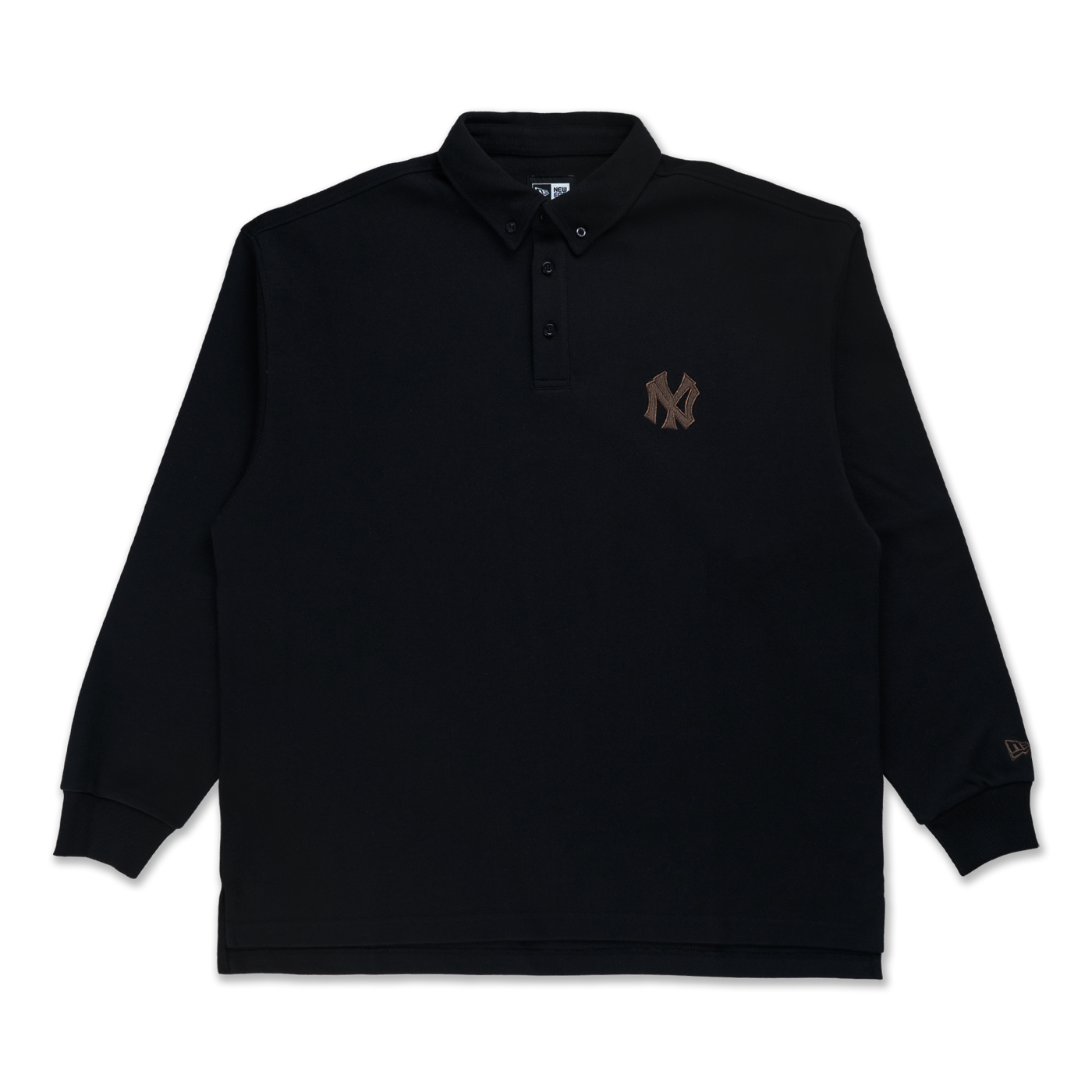 NEW YORK YANKEES COMFORT BLACK LONG SLEEVE POLO SHIRT