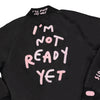 NEW ERA X RICARDO LUEVANOS IN DREAM I CAN FLY SCRIPT BLACK OVERSIZED VARSITY JACKET