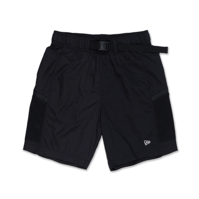 NEW ERA OUTDOOR NATURAL LOGO BLACK UTILITY SHORTS