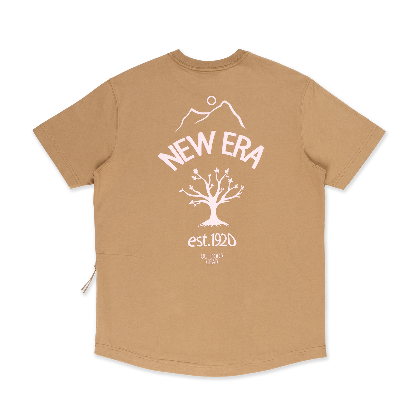 NEW ERA OUTDOOR NATURAL LOGO KHAKI PERFORMANCE SHORT SLEEVE T-SHIRT