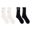 NEW YORK YANKEES AND LOS ANGELES DODGERS 2 PACK LIGHT RAINBOW IVORY AND BLACK SOCKS
