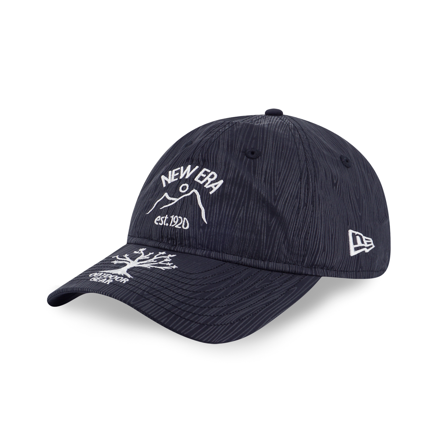 NEW ERA OUTDOOR NATURAL LOGO BLACK 9FORTY UNST LONG VISOR CAP